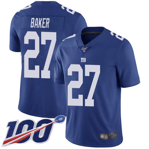 Men New York Giants #27 Deandre Baker Royal Blue Team Color Vapor Untouchable Limited Player 100th Season Football NFL Jersey->new york giants->NFL Jersey